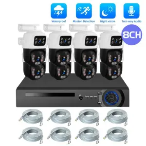 ICsee 8CH 6MP POE Dual Lens PTZ CCTV Camera Kit with Night Vision HDD Storage Auto Tracking 4CH NVR Security System