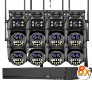 Icsee 8CH H.265 9MP Wireless CCTV Camera System Two Way Audio PTZ WIFI IP Security 8X Zoom 8CH WiFi NVR Security Camera System