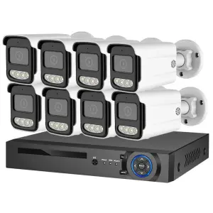 ICsee Vms 8CH POE IP Camera Kit with H.265 4K Resolution AI Smart Night Vision HDD Storage Home Security CCTV System