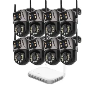 XM ICsee 6mp Surveillance Wi-fi Cctv Camera Kit Outdoor 2-Lens and 2-Screens Security Wifi Camera Kit Nvr Wireless Camera System