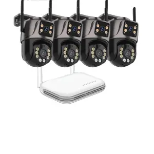 ICsee 6MP 4ch Wi-Fi CCTV Surveillance Camera Kit Waterproof Outdoor Security with NVR & Wireless IP featuring Two-Way Audio