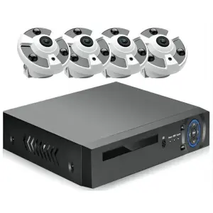 XMEye 4mp 5mp 8mp 4ch Panoramic POE Security Camera System Poe Cctv Fisheye IP Kit Ip 5MP 4ch POE Panoramic CCTV Camera System