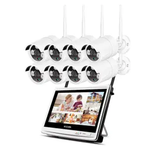 Jianvision 5MP 8-Channel Wireless IP Network Camera System 12.5 Inch Monitor Screen Eseecloud App CMOS Sensor NVR Night Vision