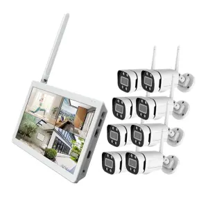High Quality 5MP CCTV Camera System 100 Meter Long Range 8 Channel DC 12V H.265 10.1 Inch NVR Supports Max 8 TB Data Cloud