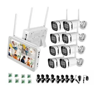 Jianvision 3MP IP66 Waterproof Wireless CCTV Camera System 10-Inch Screen NVR Color Night Vision Tseye APP Surveillance Systems