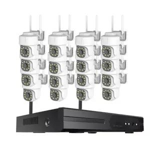 Jianvision 16CH 3MP IP66 Wireless Camera Kit Full Color Night Vision Two-Way Audio H.265 Eseecloud App NVR/Cloud Storage