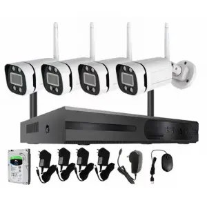 Wholesale Professional Outdoor 100 Meter Long Range 4 Channel 5MP Wireless Security CCTV Camera System with NVR IP66 Waterproof