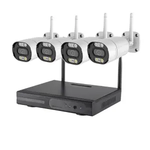 Jianvision 4CH 5MP Outdoor Wireless CCTV Camera System Two-Way Audio Color Night Vision NVR Data Eseecloud for Surveillance