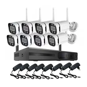 Jianvision 5MP HD Wireless CCTV Home Security System Outdoor Color Night Vision with 8 Cam NVR Data Storage IP66 Waterproof