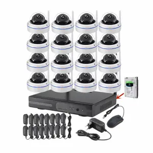 Jianvision 5MP 16ch Wifi Metal Dome Camera System Wide Angle Voice Recording Motion Detection Eseecloud Remote Access 2TB HDD