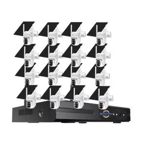 Jianvision 16CH Wireless Solar PTZ Camera System Eseecloud NVR 4MP H.265 Easy Installation Motion Detection Recording Color