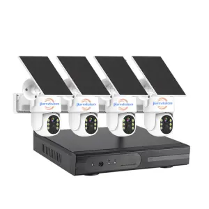 Jianvision 4CH WiFi Solar CCTV Camera System Eseecloud App Night Vision 1TB HDD 9000mAh Battery IP66 Waterproof Wide Angle 2-way