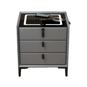 Hot Selling Pine Skin Smart Nightstands Original Logo Bluetooth Wireless USB Charging Modern Design Wooden Bedroom Furniture