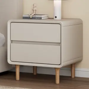 Modern Smart Wooden Nightstand Bedroom and Living Room Furniture with Storage for Home and Hotel Use