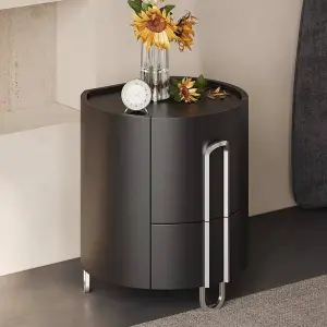 Italian Style Modern Nightstand with Metal Leg Bedroom Furniture Storage Cabinet