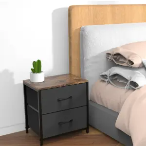 Modern Wooden Nightstand with Drawers Adjustable Bedside Table for Bedroom Dining Home or Hotel Use