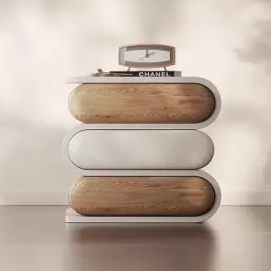 Modern French Cream Style Wood Headboard Bedroom Storage Cabinet with for Living Room Furniture Home Decor