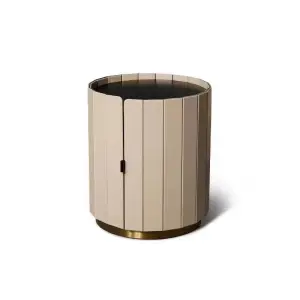 Italian Modern Style Microfiber Bedside Table Luxury Smart Storage Bedroom Living Room Dining Furniture for Hotels