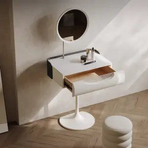 Custom Modern Lighted Dressing Table with Storage for Bedroom Makeup Wood Dressing Room Mirror Home or Hotel Furniture