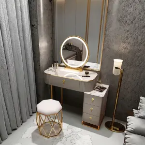 Hot Sale Beautiful White Wooden Storage Makeup Dresser with Mirror Elegant Bedroom Furniture for Vanities