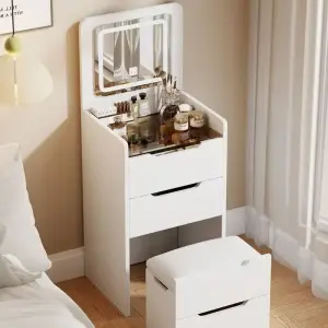 Modern White Dressing Table with Lighted Mirror Durable Bedroom Furniture Wholesale Makeup Vanity Vanities