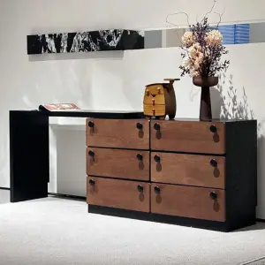 Modern Simple Bedroom Integrated Dressing Table with Lighted Mirror Corner Bedside Cabinet Makeup Table
