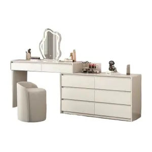 Solid Wood High-End Dressing Table Cream Style Simple Modern Integrated Makeup Table for Master Bedroom