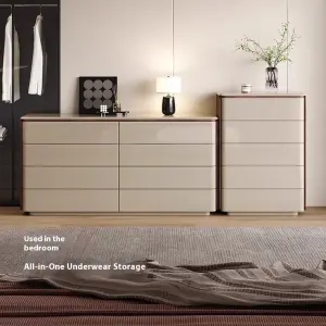Italian Minimalist Solid Wood Bucket Cabinet Multifunctional Modern Simple Bedend Storage for Bedroom Living Makeup Vanities