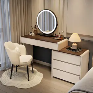 Light Luxury Modern Simple Dressing Table New Style White Storage Cabinet with Bucket for Small Apartment Makeup Vanity