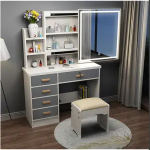 Modern Lighted Modular Adjustable Wood Panel Dresser with Storage Baobei Factory Price