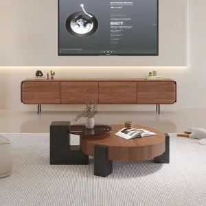 Italian Designer BAOBEI Antique Walnut Coffee Table Durable Modern Style Wooden Luxury Living Room Furniture 1-Year Warranty
