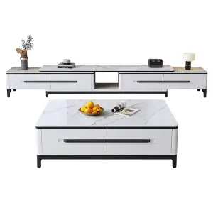 Modern Minimalist Wooden Extendable Foldable Coffee Table with Stylish Design for Home Furniture