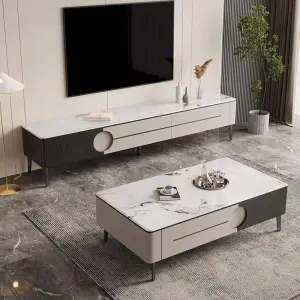 Modern Minimalist Italian Style Rock Board Coffee Table TV Cabinet Living Room Locker