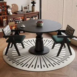 Solid Wood Antique Dinner Table Design for Small Apartment Retro Home White Wax Finish for Dining Coffee Table MDF Pa