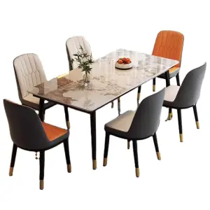 Commercial Bar Card Seat Dining Table and Chair Combination with Rock Plate for Home Living Room Set of Furniture