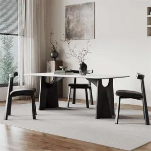 French Retro Rock Board Dining Table Home Light Luxury Modern Simple Design Small Apartment Chair