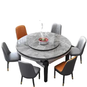Light Luxury Modern Rock Board Dining Table Telescopic Folding Solid Chair Simple Small Apartment Furniture Living Room