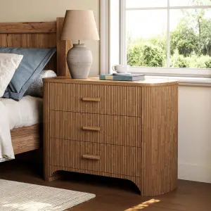Ultra-slim Leg 2 Drawer Nightstand Anti-collision Rounded Corner Side Table for High-end Master Bedroom
