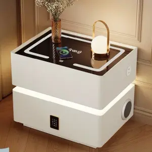 Wholesale Price Bedroom Living Room Office Furniture 2 Layers Bedside Modern Nightstands Wood Smart 2 Drawers Foldable Hotel