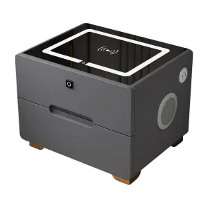 New Smart Bedside Table Cabinet Touch Screen Light 2 Drawers Living Bedroom Furniture