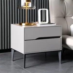 Modern Solid Wood Bedroom Furniture Many Color Nightstand with 2 Drawers Wooden Bedside Table Home Furniture