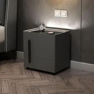 New Modern Wooden Multi-functional Support Original Wireless Charging Bedroom Luxury Smart Nightstand