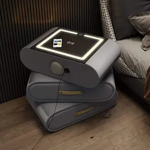 Popular Luxury Modern Home Office Furniture Smart Nightstand Bedside Table Solid Wood Rotatable Creative Hotel Nightstand
