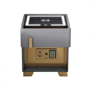 Luxury Bedside Cabinet with Biometric Security Safe Drawer and Integrated Fast Charging Station for Home Hotel