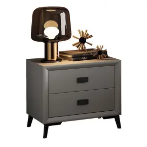 Modern Cheap Solid Wood Nightstand with Storage Light Luxury Bedside Table Simple Design Soft Leather Bedroom Furniture