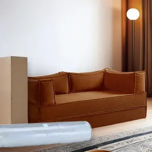 Modern Luxurious Corduroy L-shaped Reclining Adjustable Functional Durable Compression Sponge Filled Sofa Bed Living Room Set