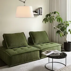 Modern Living Room Sofa Set-Adjustable Sponge-Filled Fabric Sofa with Removable Cover for Small Apartments