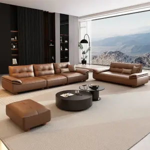 Business Reception Meeting Leisure Area Eco-Friendly Durable Modern Sectional PU Leather Small-sized Office Sofa Set