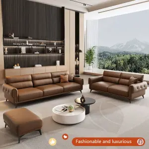 Modern Design Indoor Living Room and Bedroom Family PU Leather Sectional Office Sofa Set with High-Density Sponge