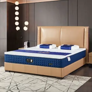 High-end Luxurious Bedroom Full-size Double Upholstered Eco-Friendly Leather Artificial Leather Wooden-frame Soft Bed